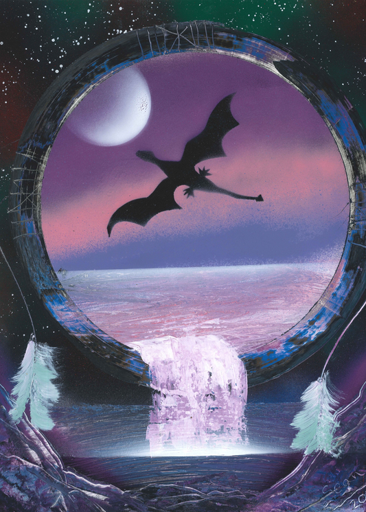 Dragon Dream Catcher Spray Paint Art Print