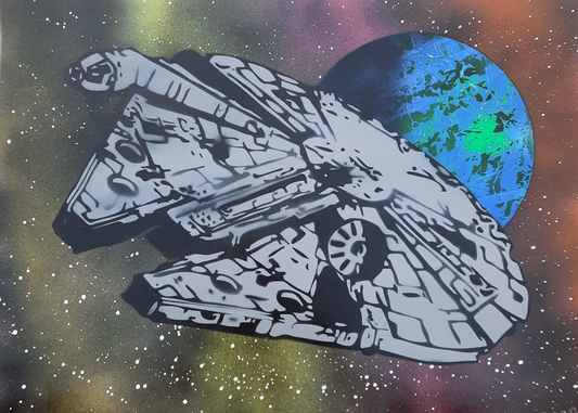 Millennium Falcon Spray Paint Art Print