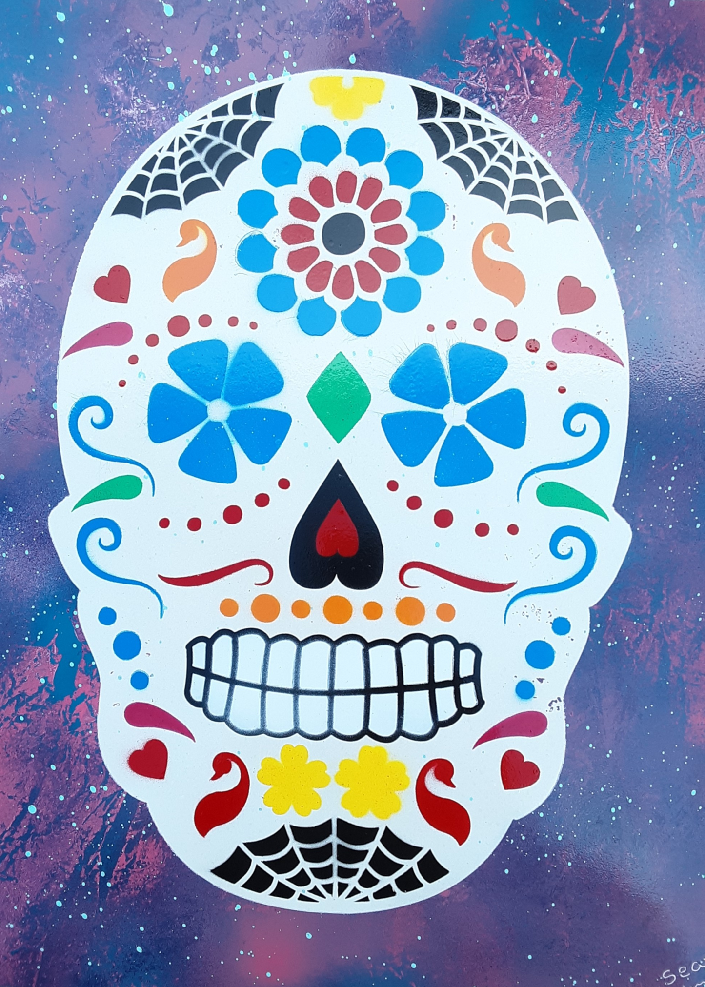 Sugar Skull Spray Paint Art Print